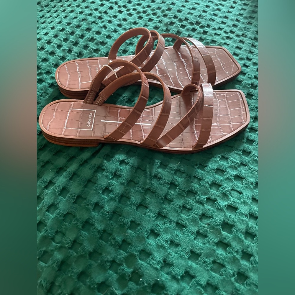 Dolce Vita Crocodile Print Square Toe Sandal